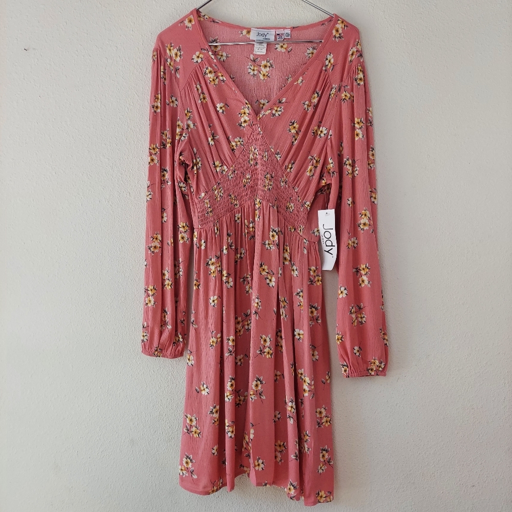 Jody California Floral long sleeve dress